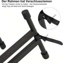 Keyboardständer Doppelstrebig Keyboard Ständer verstellbar 61 cm bis 98 cm Klappbar Zerlegbar Stabil mit Sicherungslaschen