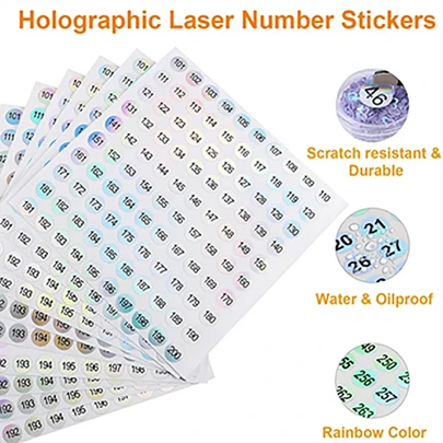 1-500张贴纸标签，适用于指甲油、凝胶指甲油标记、美甲工具、办公用品收纳，防水标签，美甲用品，美甲贴纸