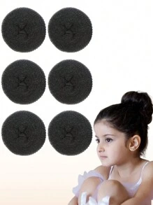 6 Stücke kleine Donut Haarbun Maker für Mädchen, Ballett Bun Maker für Mädchen, Socken Bun Haar Maker, Haar Donut Bun Maker, einfacher Bun Haar Bun Maker, (6 Stücke braun 2 Inch Größe)
