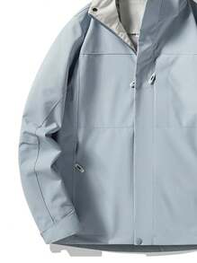 新款秋冬软壳女式风衣夹克，防水连帽户外徒步外套 - 霧霾藍 - 查看 4