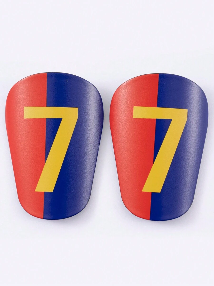 1 Pair Mini Master Football Numeric Pattern Thick Leg Shin Guards Adult Protective Pads - Multicolor - View 1
