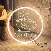 Dấu hiệu neon tùy chỉnh, Dấu hiệu neon có thể được tùy chỉnh làm trang trí tường, với mặt sau tròn, Dấu hiệu neon được cá nhân hóa làm quà tặng tiệc sinh nhật đám cưới, Phòng ngủ, Hang người, Quầy bar, Cửa hàng, Biển hiệu tên cửa hàng thương mại Dấu hiệu neon, Lưu ý: Chữ cái + Thiết kế nghệ thuật đường nét đơn giản - Một cỡ - Xem 1