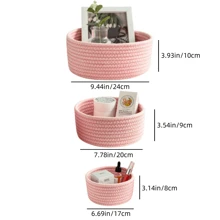 1 简易手工编织收纳篮桌面文具整理编织篮化妆品首饰收纳盒小篮子收纳盒，收纳篮套装，化妆容器，零食容器，收纳容器，收纳篮手工制作，收纳篮适用，收纳篮家居，收纳篮编织，适用于家庭收纳，办公室，工作台，化妆台，餐桌 - 彩色 - 查看 2