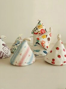 1个三角锅盖厨房布艺隔热锅把手盖陶锅铁锅耳套防烫盖厨房小工具 - 彩色 - 查看 8