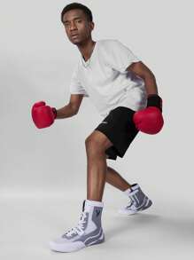 TOLLN Men's High-Top 21cm Zipper Professional Wrestling Shoes, Combat Boxing Boots, Training Shoes For Muay Thai, MMA Fitness Kickboxing Shoes