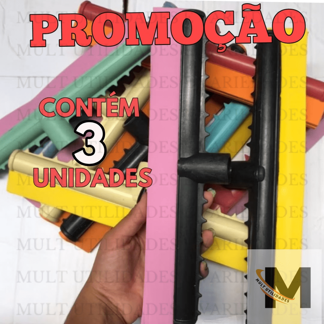 kit 3 Rodo Plástico PUXA  E SECA  30cm SEM CABO banheiro