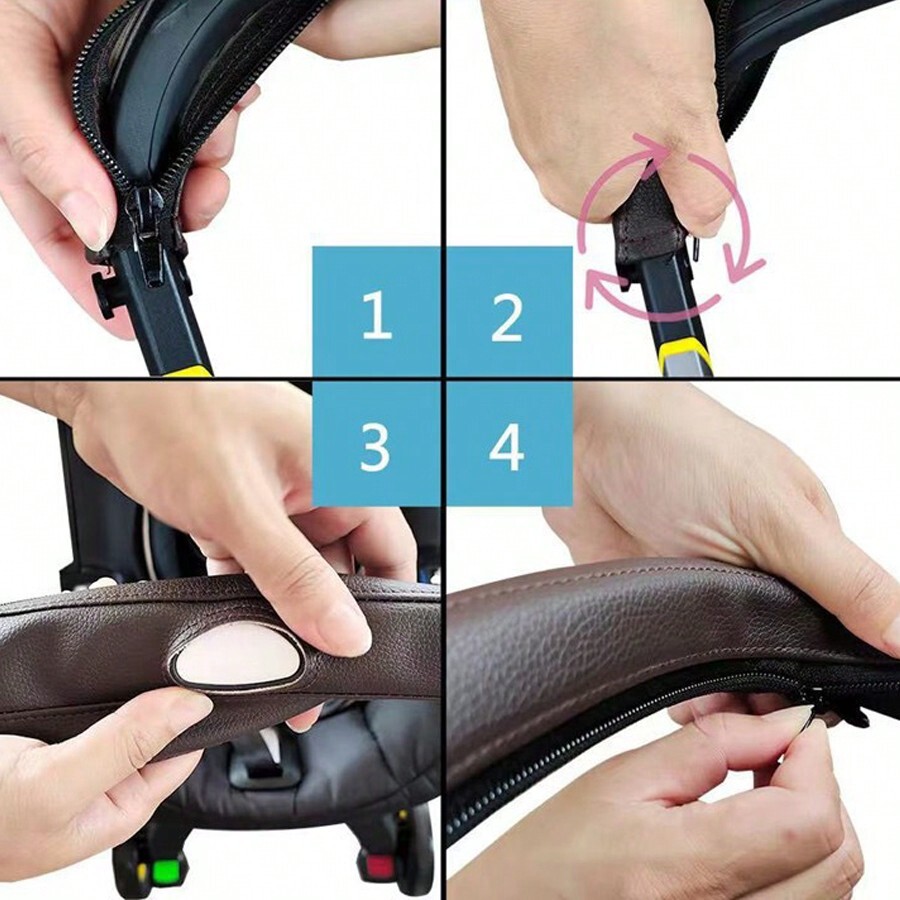 DOONA Stroller Handle Leather Cover, Adult Push Bar Protective Sleeve