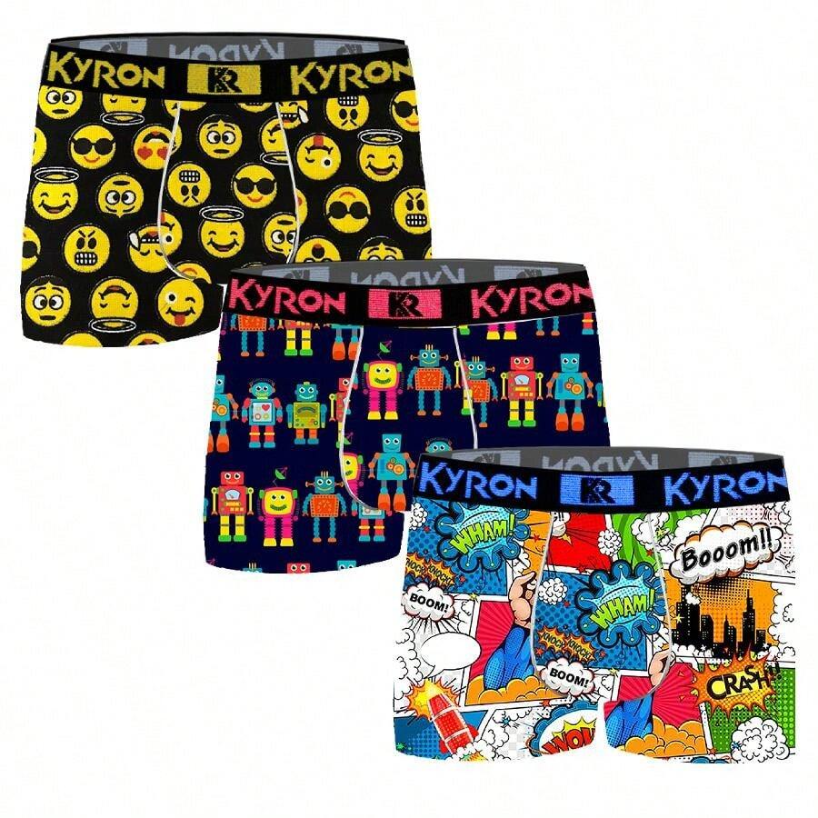 Kit 6 Children's Boxer Briefs Printed Boxer Briefs - Nhiều màu - Xem 1
