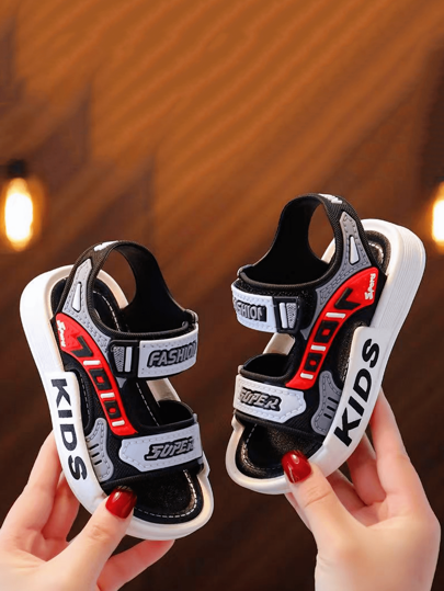 Sandalias ligeras para niños para exteriores, verano 2023. Zapatos de playa para niños pequeños/niños pequeños/niños grandes, de punta abierta, antideslizantes, con cierre de gancho y bucle