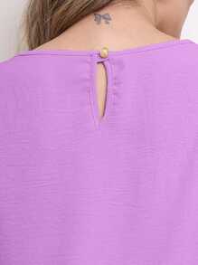 MARILYN MONNA Women's Blouse Tailored Simplicity Elegant Social Basic Crepe 3/4 Princess Sleeve Tamires - 淡紫色 - 查看 8