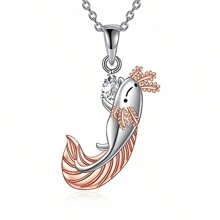 1pc Creative Cartoon Salamander Pink Heart Shape Cubic Zirconia Zinc Alloy Pendant Necklace For Women Party Daily Accessory Gift Valentines - axolotl - View 11