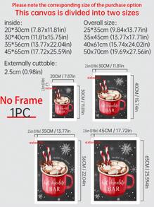 1個熱可可酒吧標牌,聖誕派對裝飾,農家假日廚房裝飾,黑板冬季派對牆藝術裝飾,帆布印刷,冬季禮物 - 彩色 - 查看 4