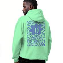 Abstract Flower Blue Street Cold Weather Hoodie - 薄荷綠 - 查看 1