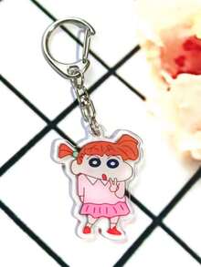 5pcs/Set Cartoon Anime Peripheral Crayon Shin Chan Double Sided Transparent Acrylic Keychain Cute Decorative Small Gift Pendant - Combination 2 - View 6
