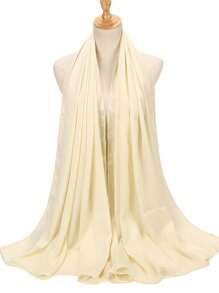 1 pièce Foulard hijab en velours satin pour femme - Multicolore - Voir 14