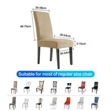 YSTYLE 4-Piece Velvet Back Chair Cover, Universal Chair Cover, Elasticised Scratch-Proof Cat Chair Cover, High Back Chair Cover, Living Room Chair Cover - Camel - View 7