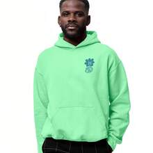 Abstract Flower Blue Street Cold Weather Hoodie - 薄荷綠 - 查看 2