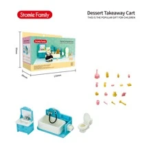 Kids Pretend Play Mini Washing Machine Kitchen Scene Toy Set, Doll House Miniature Furniture DIY Model