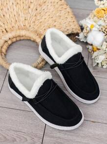 Neue Schneeboot mit dicker Sohle, wasserdicht, mit Plüschfutter, Retro-Stil, passen zu Korsett, rutschfest, geruchshemmend, Einknopf, geeignet für Frühling, Herbst und Winter