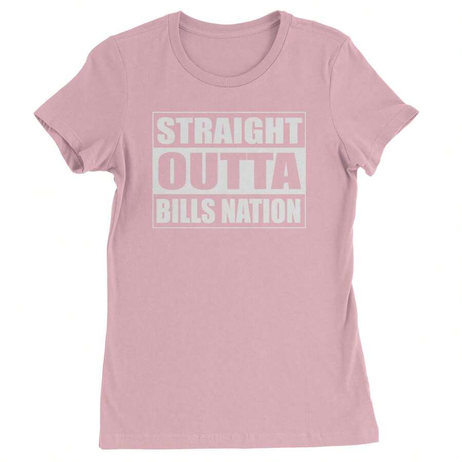 Straight Outta Bills Nation  Womens T-Shirt - Light pink - View 1