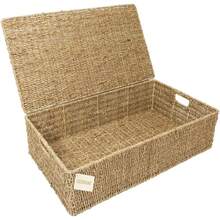 Seagrass Under Bed Handwoven Storage Box Chest Basket - Large - Brown - View 2