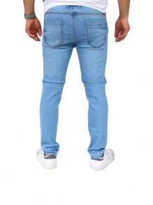 Slim Fit Stretch Denim Pants For Men John Silver - Baby Blue - View 2