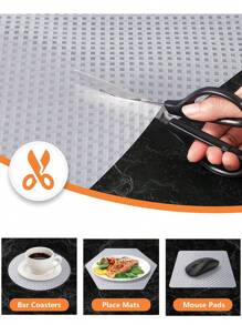 1 Cuộn Tấm Lót Kệ EVA Không Dính - Chống thấm nước & Bền bỉ, Thích hợp cho tủ lạnh & ngăn kéo tủ, Kích thước tùy chỉnh, Chống trượt mạnh, Bán trong suốt - Trong sáng - Xem 3