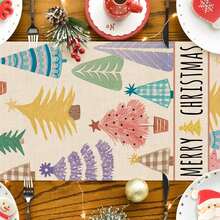 Cărucior de masă pentru Crăciun Fericit, fundă roșie cu buline stele Bucătărie decor pentru masă, sărbători de iarnă, fermă, decorațiuni pentru casă, pentru interior, în aer liber, pentru petrecere, pentru vacanță, cadou de Anul Nou. - Multicolor - Vizualizare 8