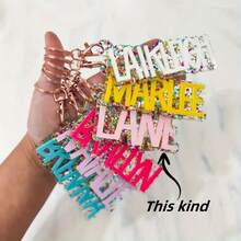 1pc Nhiều Kiểu Có Sẵn Móc Khóa Tên Acrylic Tùy Chỉnh Có Đèn Flash, Móc Khóa Chữ Cái Cá Nhân Hóa, Móc Treo Nhiều Màu Sắc Có Tên Và Ngày Tùy Chỉnh Cho Những Dịp Đặc Biệt - Chỉ Có Văn Bản Tiếng Anh - Nhiều màu - Xem 9