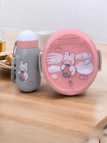 Conjunto de lonchera para adultos y niños, con tapa y botella, oferta del - Azul - Ver 3