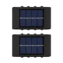 1/2 件 6/8LED 冷光/暖光户外太阳能壁灯、庭院花园装饰日光灯