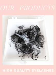 600 chiếc mỗi hộp, D Curl, Độ dày 0,07mm, 5D/6D/7D/10D/12D, Lông mi giả dạng quạt thân hẹp sắc nét làm sẵn, Lông mi chùm, Tự nhiên & mềm mại, Lông mi giả ghép thủ công - D - Xem 5