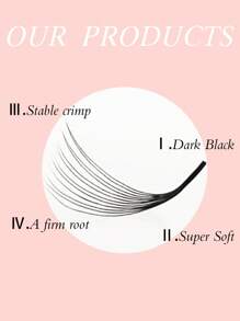 600 chiếc mỗi hộp, D Curl, Độ dày 0,07mm, 5D/6D/7D/10D/12D, Lông mi giả dạng quạt thân hẹp sắc nét làm sẵn, Lông mi chùm, Tự nhiên & mềm mại, Lông mi giả ghép thủ công - D - Xem 3