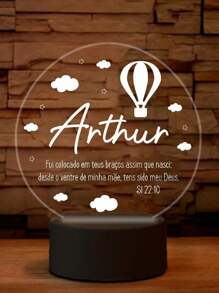 Balloon, Clouds, Stars Lamp - Model With Phrase - 7 Colors - LED Lampshade - Personalized Name - Crystal Acrylic Lights. - 氣球2 - 查看 1