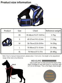 1pc Reflective Polyester Dog Harness, In Training Vest, No Pull Pet Chest Strap, Breathable Adjustable Outdoor For Small, Medium, And Large Dogs