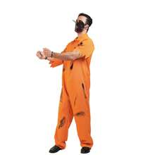 Prisoner Costume Cosplay Scary Men Prisoner Jumpsuit - Orange - View 6