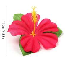 24pcs Artificial Hibiscus Flowers, Tropical Party Decorations, Fake Flowers Suitable For Jungle Beach Theme Party, Tabletop Decor, Room Decor, Home Decor, Birthday Decor, Bathroom Decor, Living Room Decor, Valentine's Day, Graduation Gift - Hibiscus - View 2