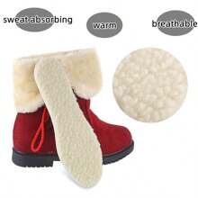 1 Pair Of Wool Warm And Heated Insoles, Winter Shoes Warm And Thick Artificial Cashmere Insoles, Snow Boots Warm Pad