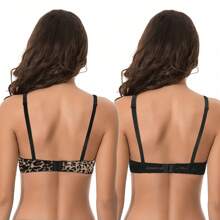 Women's Plus Size Perfect Shape Add 1 Cup Push Up Underwire Bras - 黑色-黑色印花(2件裝) - 查看 2