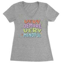 Very Demure, Very Mindful Ladies V-Neck T-Shirt
