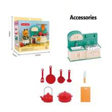 Kids Pretend Play Mini Washing Machine Kitchen Scene Toy Set, Doll House Miniature Furniture DIY Model