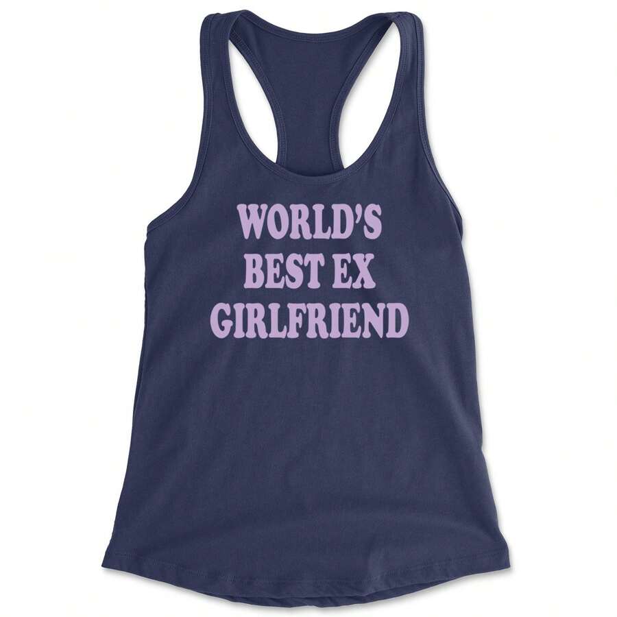 World's Best Ex Girlfriend Y2K Revenge Racerback Tank Top For Women - 藏蓝色 - 查看 1