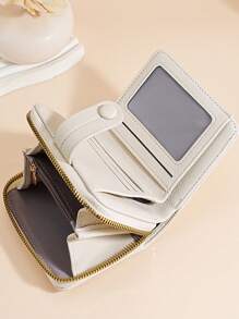 New Zipper Short Wallet Women Fashion Solid Color Litchi Print Multi Card Holder Business Casual Woman Card Case Gifts Essentials Items For Women Wallet Purse Wallet Small Wallet