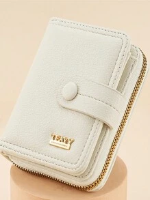 New Zipper Short Wallet Women Fashion Solid Color Litchi Print Multi Card Holder Business Casual Woman Card Case Gifts Essentials Items For Women Wallet Purse Wallet Small Wallet