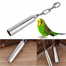 Stainless Steel Bell Toy For Medium To Large Parrots, Chewing & Grinding Toy For Parrot Bird Cage Accessories