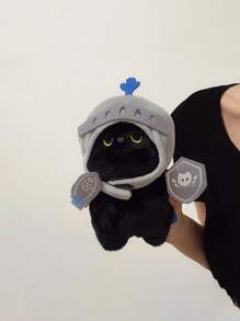 Small Cute Cartoon Knight Plush Cat Soft Doll Doll, Lovely Stuffed Animal Companion Pendant - Multicolor - View 1