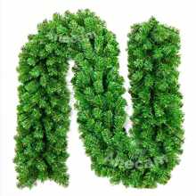 Green Wire Garland 200 Branches Garland 2.70 Meters Ornament Christmas Decoration For Home Tree - 綠色 - 查看 6