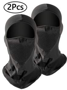 2 件拉法帽全脸面罩冬季防风拉法帽颈部防晒透气面罩太阳/紫外线面罩 UPF 50+ 滑雪面罩颈套脸围巾户外运动万圣节