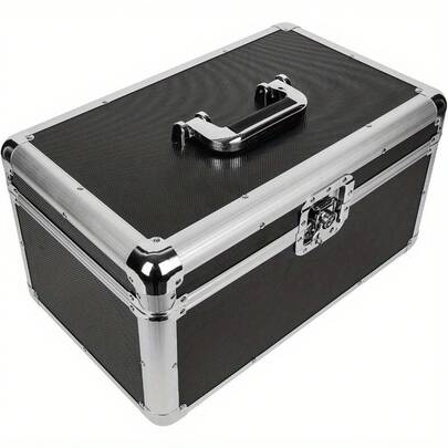 7" LP Vinyl Record Storage Box Case Aluminium Flight Case Lockable DJ Portable Carry Case Holds 200pcs Vinyl Record Albums