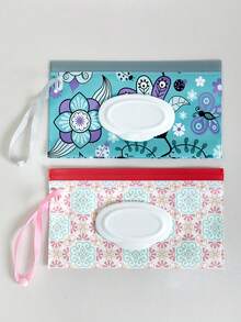 1pc/2pcs Reusable Wet Wipes Dispenser Bags, Portable Baby Wipes Pouches, Random Color Baby Shower Family Decorations Gifts - Multicolor - View 4